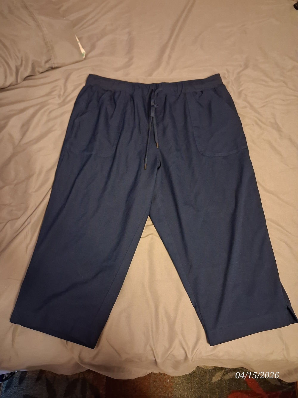 St. John's Bay Navy Capri Pants with Drawstring